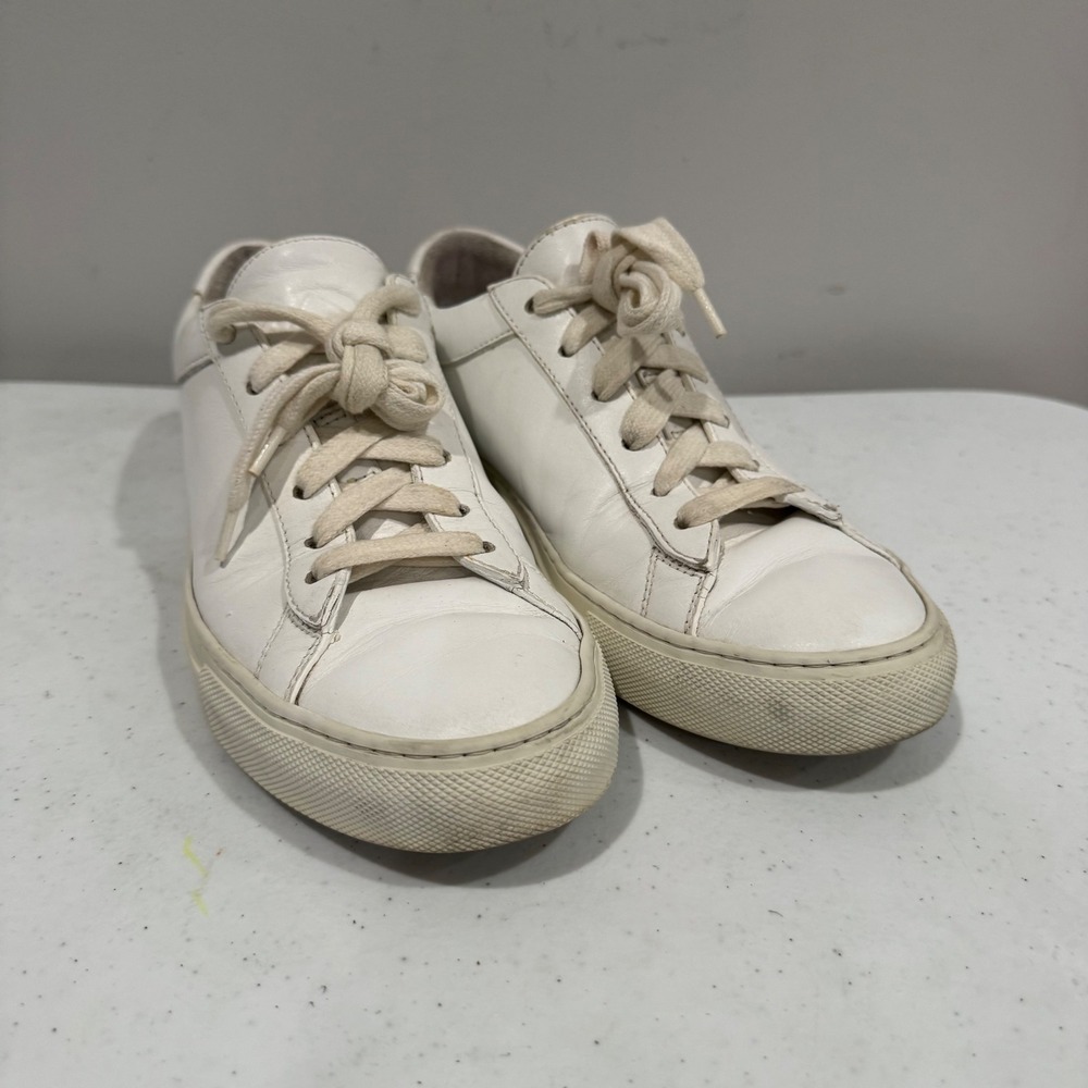 Koio Capri Bianco White Leather Low Top Sneakers Women's 8 Italy Minimalist